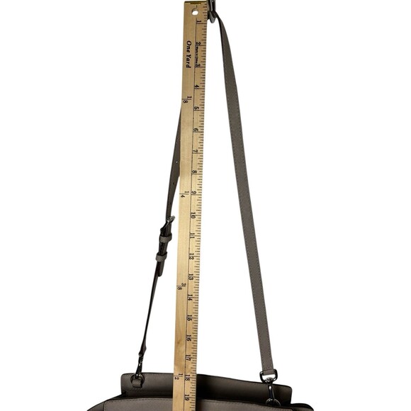 Michael Kors Selma Medium Satchel Saffiano Leather Pearl Grey Crossbody Handbag - Picture 13 of 13